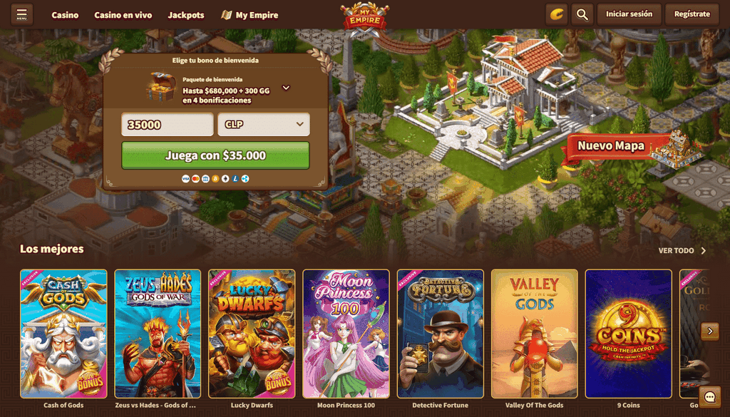 Vantaggi del Casinò MyEmpire - 100% fino a 800 euro + 300 Giri Gratis
